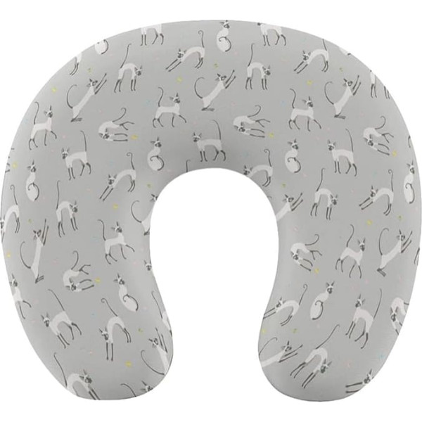 JZemdybill Reisekissen, Siamkatze an der Wand, Nackenkissen für Reisen, Memory-Schaum, tragbares Stützkissen, Schlafkissen