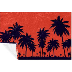 BestIdeas Weiche warme und gemütliche Decke mit Sonnenuntergang und Palmen, Überwurf für Bett, Couch, Sofa, Picknick, Camping, Strand, 150 x 100 cm