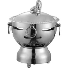 AIXILAN Hot Pot Chinesisch, Shabu Pot, Hot Pot, Hot Pots aus Edelstahl, Shabu Shabu Pot mit Deckel, Kochgeschirr, Einzel-Hotpot, verdickter Suppentopf, tragbar, for Camping, Zuhause(Silver)
