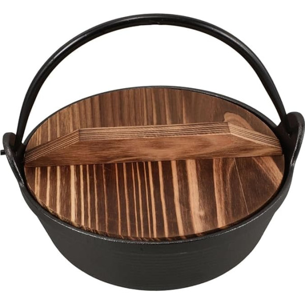 KICHOUSE 1 Set Outdoor Pot Frying Pan Outdoor Cookware Outdoor Cooking Pot Campfire Pot Casserole Camping Deep Pot Japanese Hub Pot Pressure Cooker Camping Pots Iron Black