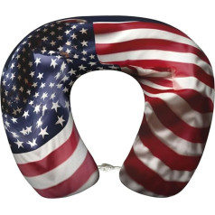 WYCZHY Feuerwehrmann Amerikanische Flagge Flugzeug Reisekissen Geschenk für Nackenkissen Memory Foam Reisekissen für Büros und Autos