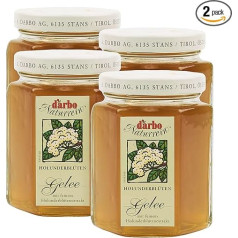 Food-United Darbo Hollunder Blossom Jelly 2 x 200 g Glass Natural Vegan Elderflower Jelly Fruit Spread Made of Elderflower Extract Suitable for Pastry Cake Fillings (2)