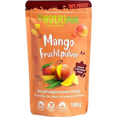 NutriPur Mango Fruit Powder: 100 g Fruit Powder, Freeze-Dried and Finely Ground - Dried Fruits without Added Sugar - Mango Powder - Freeze-Dried Fruits
