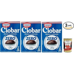 Cameo Ciobar Zero Hot Chocolate without Added Sugar (Contains Naturally Sugar), Dense and Creamy Drink Mix with Chocolate Flavour for 4 Cups, 3 x 76 g + Italian Gourmet Polpa 400 g