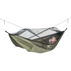 AMAZONAS - Ultra-Light Hammock Mosquito Traveller Thermo XXL Ultralight Hammock with Mosquito Net Hammock Including Compartment for a Sleeping Mat Maximum Load 200 kg Dimensions 3.05 m x 1.60 m
