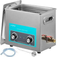 VEVOR 6L Ultrasonic Cleaner, 304 Stainless Steel, Professional Rotary Knob Control, Ultrasonic Cleaner with Heating Timer for Jewelry, Watch Glasses, Circuit Boards, Small Parts, Dental Instruments