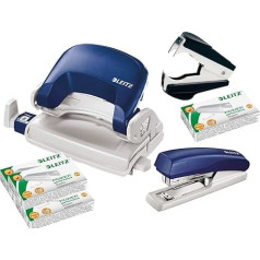 Leitz 5507 Hole Punch and Stapler Bundle includes Storage Staples and Staple Remover