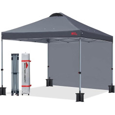 MasterCanopy 3M Pop Up Instant Protection Beach Canopy Better Air Circulation Canopy with Backpack Carry Bag on Wheels Dark Grey