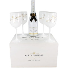 Moet & Chandon Moet Ice Champagne in Wooden Box with 4 Acrylic Glasses (1 x 0.75 L)