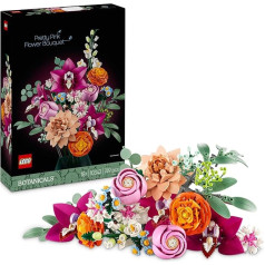 LEGO Botanicals Beautiful Pink Bouquet - Flower Decoration - Building Set for Adults - Decorative Daisies, Cornflowers, Roses and Elderflowers for Display - Office Decoration 10342