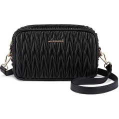 LOVEVOOK Small Women's Shoulder Bags, Modern Crossbody Bag, Mobile Phone Case for Hanging, PU Leather Shoulder Bag, Small Handbag with Removable Shoulder Strap, black, S