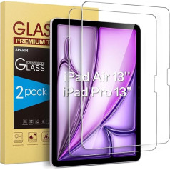 SPARIN Tempered Glass Protective Glass for iPad Air 13 Inch M3 2025/M2 2024 and iPad Pro 13 Inch M4, Pack of 2 Screen Protectors for iPad 13 Inch, 9H Hardness Protective Glass