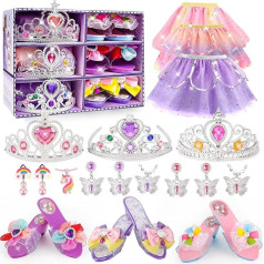 Verzauberte Prinzessinnen-Verkleidungs- und Schmuckboutique, kreatives Rollenspiel-Geschenk-Set für Mädchen im Alter von 3–6 Jahren, magisches Geschenk für Geburtstagspartys