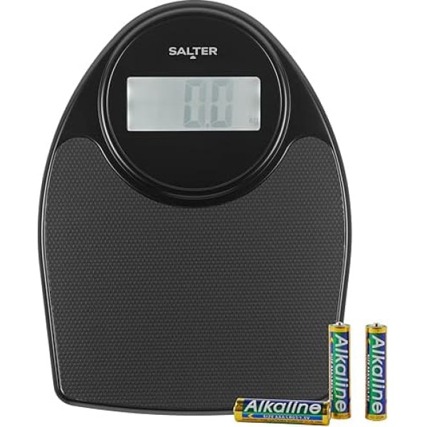 Salter Doctor Style Digital Bathroom Scales - Traditional Body Scales with Electronic Display, Large Base with Non-Slip Mat, 200 kg/31 st 6 lbs Capacity, Instant Reading, Black