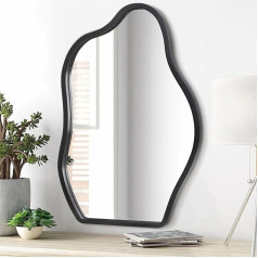 White Asymmetric Irregular Mirror for Wall Cloud Wood Framed Hanging Wall Mirror Modern Unique Bathroom Wall Mirror Bedroom Living Room Entrance Hallway Hanging Mirror