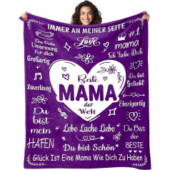 Personalised Cuddly Blanket for Mum from Daughter & Son, Super Soft Flannel Blanket, Sleeping Blanket as a Birthday Gift Mum, Blanket To My Mother