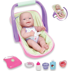 JC Toys LOTS TO LOVE BABY DOLL IN ADJUSTABLE CARRIER - Featuring 14” all Vinyl doll - Perfect for Children 2+