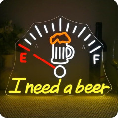 Horseneon I Need a Beer Neon Sign Beer Neon Sign LED Neon Sign Beer Foam Neon Light Lettering Neon Sign for Bedroom Bar Wine Cellar for Bedroom Home Shop Restaurant Hotel Decoration