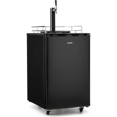 Klarstein Big Spender – Beer Barrel Fridge, Complete Set, CO2 Barrels up to 50 L, 4 Base Rollers, Temperature Adjustable, Includes 1 x Fuel Pump, Graphite Grey