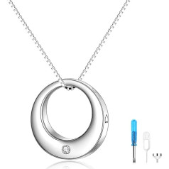 VENACOLY Urn Necklace for Ashes Wings, Infinity, Phoenix, Sunflowers, Cylinder, Circle of Life, Turtle Urn Necklace, 925 Sterling Silver Pendant Necklace, Cremation Gift for Women