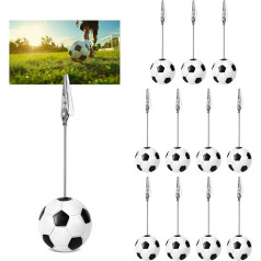 Pack of 12 Resin Memo Clips with Ball Base, Place Card Holder with Crocodile Clips, Table Memo Holder, Place Card Holder, Table Numbers, Card Holder for Wedding, Party, Office, Decor (Football)