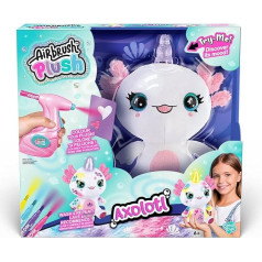 Airbrush Plush Luminous Axolotl, Decorate Your Own Plush, Wash and Repeat It, Lights Up to Show Axalotls Feelings, Jam Wrap, Funny