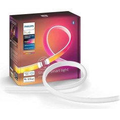 Philips Hue Gradient Ambiance Lightstrip, 1 m Extension, White, 16 Million Colours and Colour Gradients, Dimmable, Controllable via the App, Compatible with Amazon Alexa (Echo, Echo Dot)