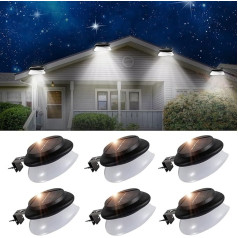 SMY Lighting Solar Lights for Outdoor, LED Gutter Solar Lights, IP55 Fence Light, 100 lm Decorative Lights, Solar Lights for Gutter Outdoor for Patio, Walkways, Yard, Garage, Eave (White Light, Pack