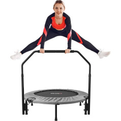 ATIVAFIT 102 cm Foldable Trampoline with Adjustable Foam Handle Indoor for Adults Ideal for Body Fitness Training Indoor Training Sports Home