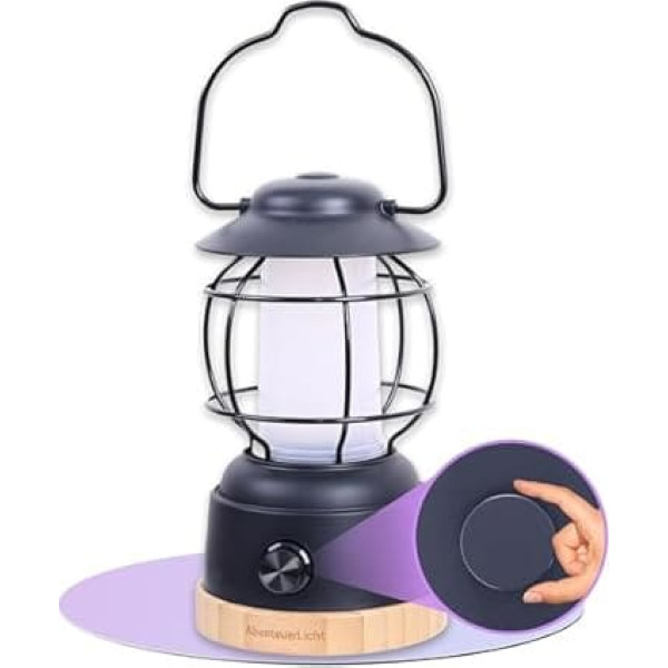 Outdoor LED Camping Lantern Adventure Light – Weatherproof Battery Camping Lamp with up to 200 Hours Light Duration, Infinitely Dimmable, 2 Colour Temperatures: Cosy & Refreshing, 390 Lumens, USB