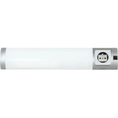 LED Under-Unit Light Plastic in Silver Kitchen Bathroom W 45 cm 6500 K Cold White with Socket Switch Low Glare Wall Lamp Mirror Soft