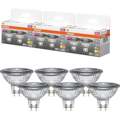 OSRAM Superstar MR16 LED Spotlight Lamp 3.4 W 927, 2700 K Warm White, GU5.3, 36°, 345 lm, Ra≥90, 25,000 h, Dimmable