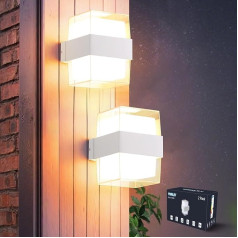 VivaLet LED Wall Light 12 W Indoor/Outdoor IP65 Wall Lamp Outdoor Lamp Wall Aluminium 1200 LM 3000 K Up and Down Wall Lighting Outdoor Wall Light for Living Room House Wall Bathroom Hallway White Pack