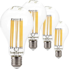 SUNSEED 4x Filament LED Classic Bulb E27 18 W Replaces 162 W Warm White 2700 K