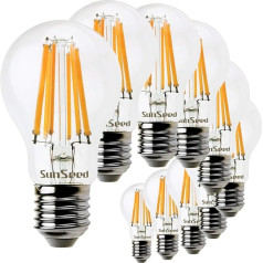 SUNSEED Classic LED Filament Bulb E27 12 W Replaces 99 W Warm White 2700 K Pack of 10