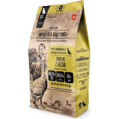 Wiejska Zagroda tītara ar zosu sausā barība suņiem 2kg