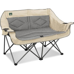 Northroad Folding Loveseat Camping Chair Portable Double Duo Fully Padded Garden Chair for 2 People Sofa with 2 Cup Holder, Wine Glass Holder for Picnic, Beach, Travel