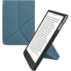kwmobile Case Compatible with Pocketbook InkPad 4 / Color 3 / Color 2 / Vivlio InkPad 4 / InkPad Color 3 Case - Faux Leather Case - eReader Protective Case - Cover Petrol