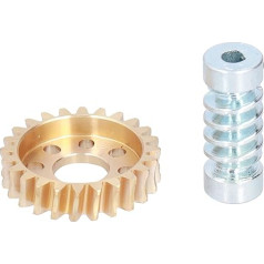 Worm Wheel Set, 24 Teeth Worm Wheel High Torsion 28:1 Reduction Worm Speed Reducer for Internal Engine Drive Accessories
