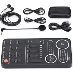 CCYLEZ Live Voice Changer, Computer PC Universal Intelligent Noise Reduction Sound Card Kit, Plug and Play, for Live Broadcast, Mobile Phone (K9)
