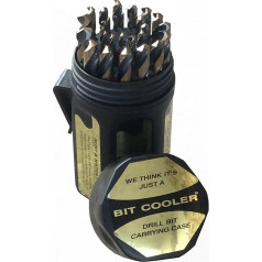 KFD29J-PC KFD 29 Piece HSS Drill Bit Set in Plastic Case Black/Gold Oxide Finish Round Shank Spiral Flute 135 Degree Cross Point 1/16 to 1/2 Size