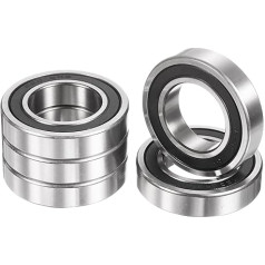 sourcing map R20-2RS Rillenkugellager, 3,8 cm ID x 5,4 cm OD x 1,27 cm Höhe, Miniatur-Kugellager, doppelt geschirmt, Chromstahl, Z2-Lager für Maschinenbau, ABEC3, 5 Stück