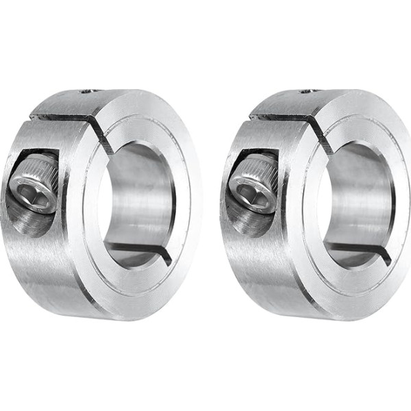 sourcing map 2 Stück Schaftmanschette 22 mm Bohrung Single Split 304 Edelstahl Klemmwellenmanschetten für industrielle Automatisierung Förderbandsysteme