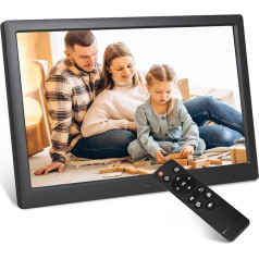 TSITSC 13.3 Inch Digital Photo Frame, 1280 x 800 Electronic Picture Frame, Photo Music Video Player, Calendar Function with Remote Control, Supports USB/SD Card, Desktop or Wall Mounting (Black)