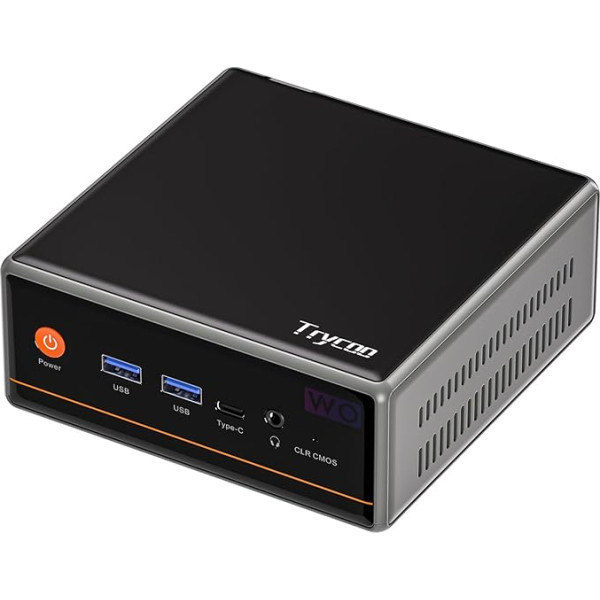 Trycoo Mini PC AMD Ryzen 5 5600H (6C/12T, up to 4.2GHz), 16GB DDR4 RAM, 512GB SSD, WiFi 6/ BT5.2/ Type-C/DP 1.4/HDMI Triple Display/Dual Band WLAN, Micro PC for Gaming and Office