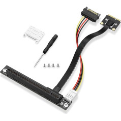 SinLoon Mini-PCIE Wireless Network Card to PCIe X16 Extension Cable, Mini PCI Male to PCI-E X16 Female Riser Cable 20cm