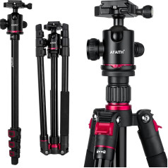 AFAITH Professional Camera Tripod Compact Aluminum Monopod with 360 Degree Panoramic Swivel Macro Shooting Portable Travel Tripod for Canon Nikon Sony and Other DSLR Cameras