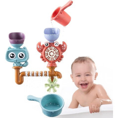 Navaris Bath Toy - Toy for the Bath - Bath Fun for Children - Water Toy Colourful - Water Feature Bath Toy from 1 2 3 Years - Rotation Bath Toy