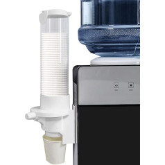 Cups Water Cooler - 15 x 10 x 35 cm - Tocal Holder, PC Material Wall Mounted, Single Cup Dispenser with Practical | Mouthwash Holder for Bathroom, Kitchen, Pantry, Home, Hospital