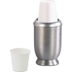 nu steel Rosemont Dixie Cup Modern Slim Metal Compact Small Disposable Paper Cup Dispenser Storage Holder for Bathroom Vanity Countertops Fits 3oz